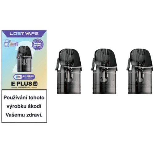 Lost Vape E Plus V2 cartridge 0,3 ohm 2 ml 3 ks Lost Vape E Plus V2 cartridge 0,3 ohm 2 ml 3 ks