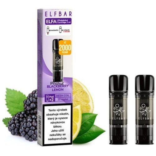 Elf Bar ELFA cartridge 2 ks Blackberry Lemon 20 mg
