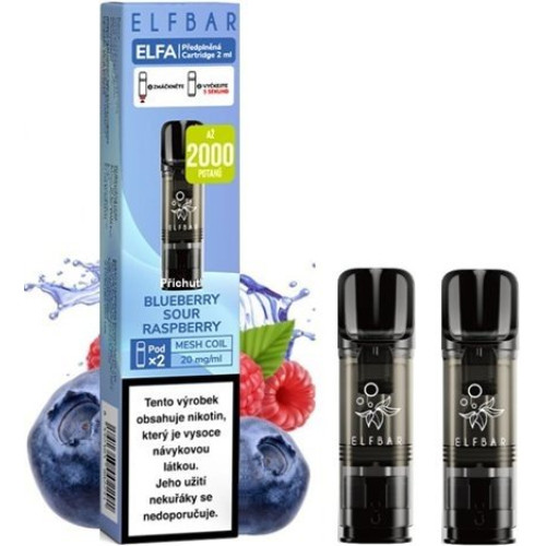 Elf Bar ELFA cartridge 2 ks Blueberry Sour Raspberry 20 mg