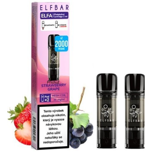 Elf Bar ELFA cartridge 2 ks Strawberry Grape 20 mg Elf Bar ELFA cartridge 2 ks Strawberry Grape 20 mg